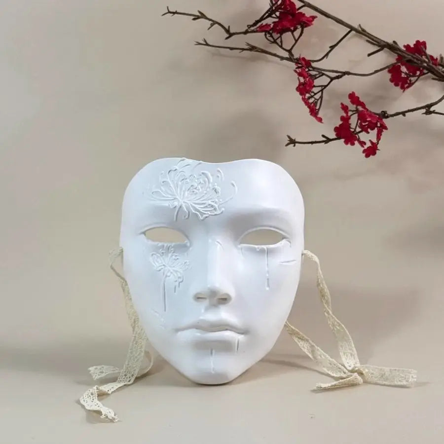 Kinesisk stil handmålad Manjusaka cosplay-mask för hela ansiktet