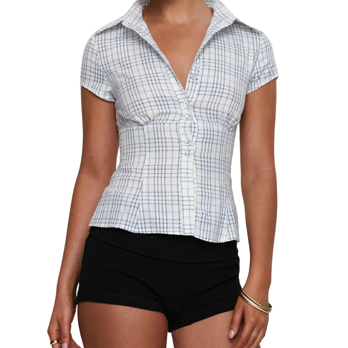 Chemise femme cintrée blanche en coton et polyester