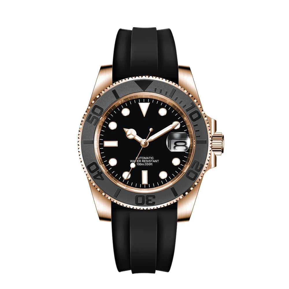 Corgeut 40mm Corgeut Men's Two Tone Gold Mechanical Automatic Wristwatch NH35 Movement 100M Waterproof Sapphire Glass - Reloj