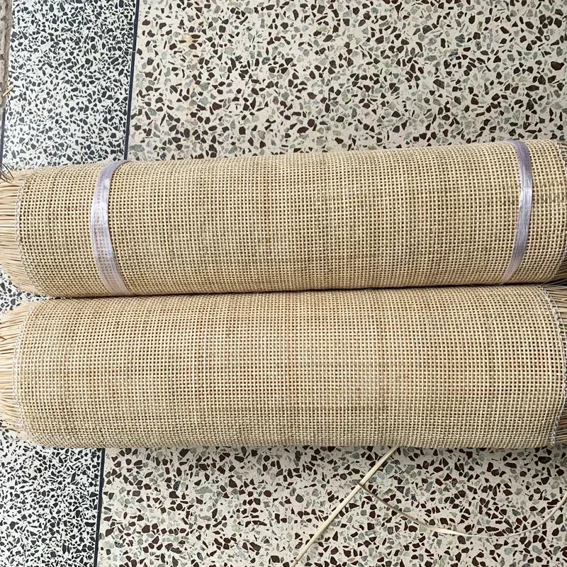 Natural Rattan Indonesian Cane Webbing Roll Material for Furniture Decoration Hollow Lattice Weaving Mat Chair Cabinet Repair