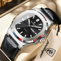 POEDAGAR Men's Fashion Leather Strap Waterproof Wristwatch