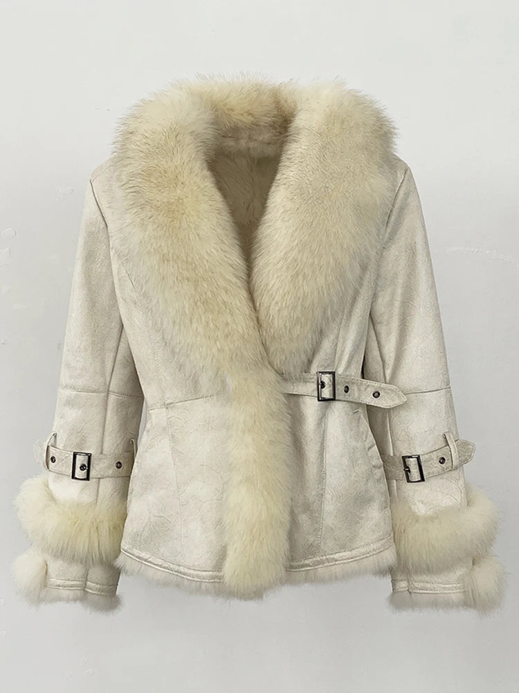 OFTBUY Winter Jacket Women New Real Raccoon