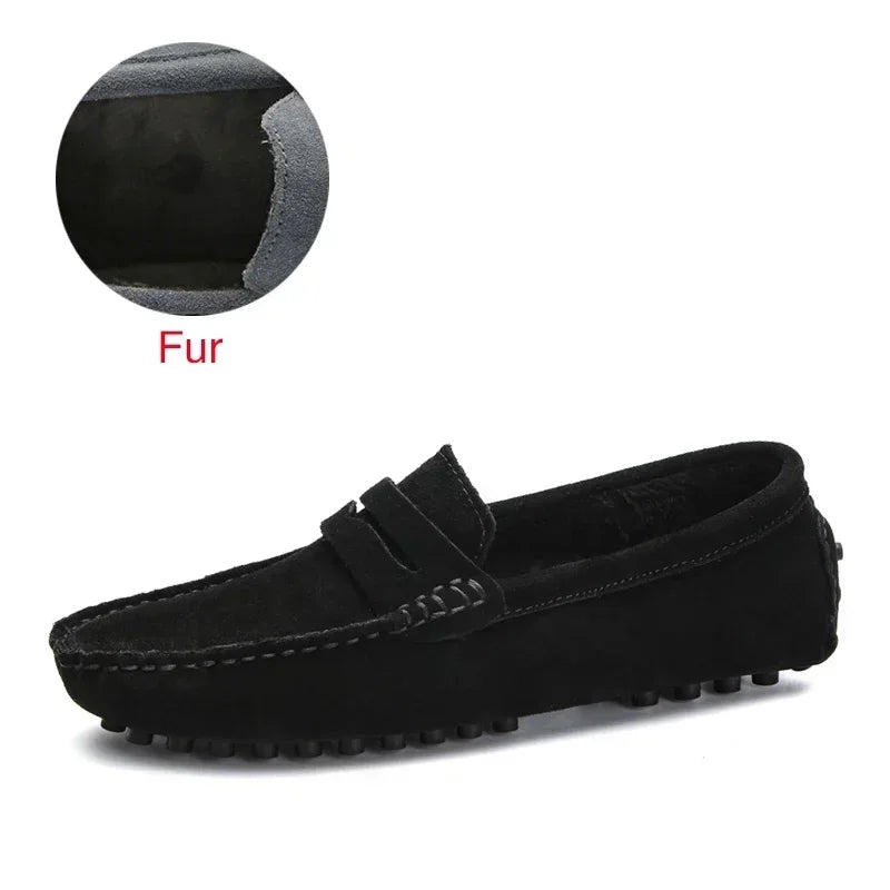 Zapatos casuales para hombre DEKABR talla 49, zapatos de moda para hombre, mocasines de cuero genuino, zapatos planos sin cordones, calzado de conducción para hombre