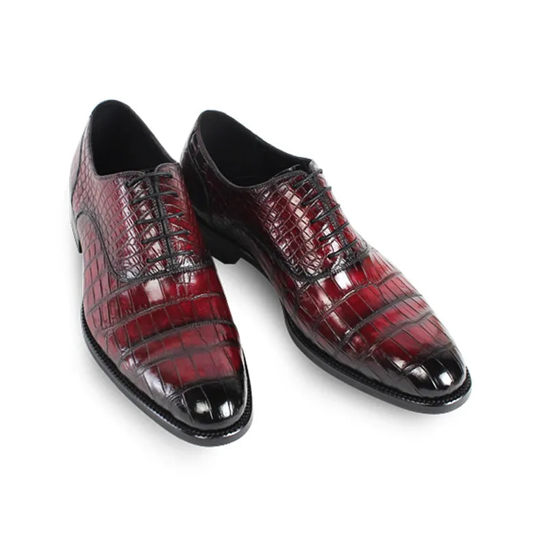 Zapatos de vestir para hombre de piel de cocodrilo - Duraderos, cómodos, transpirables y elegantes