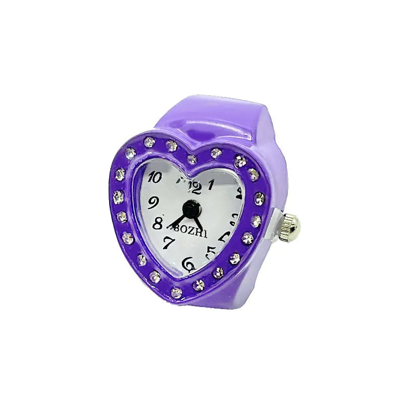 Reloj de dedo para mujer con estilo, diseño pequeño y delicado, con diamantes brillantes y moda elegante