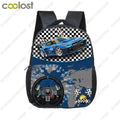 12 Inch Kids Racing Car Small School Bags Child Cartoon Backpacks Boys Girls Toddler Bags Children Bookbag Backpack Schoolbags