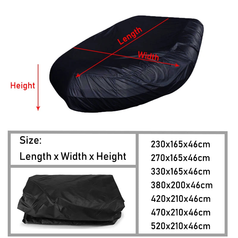 Cubierta universal para bote tipo V, impermeable, a prueba de polvo, anti-UV, resistente a la lluvia y nieve, para botes inflables, lanchas, botes de pesca y botes de goma, tamaño grande.