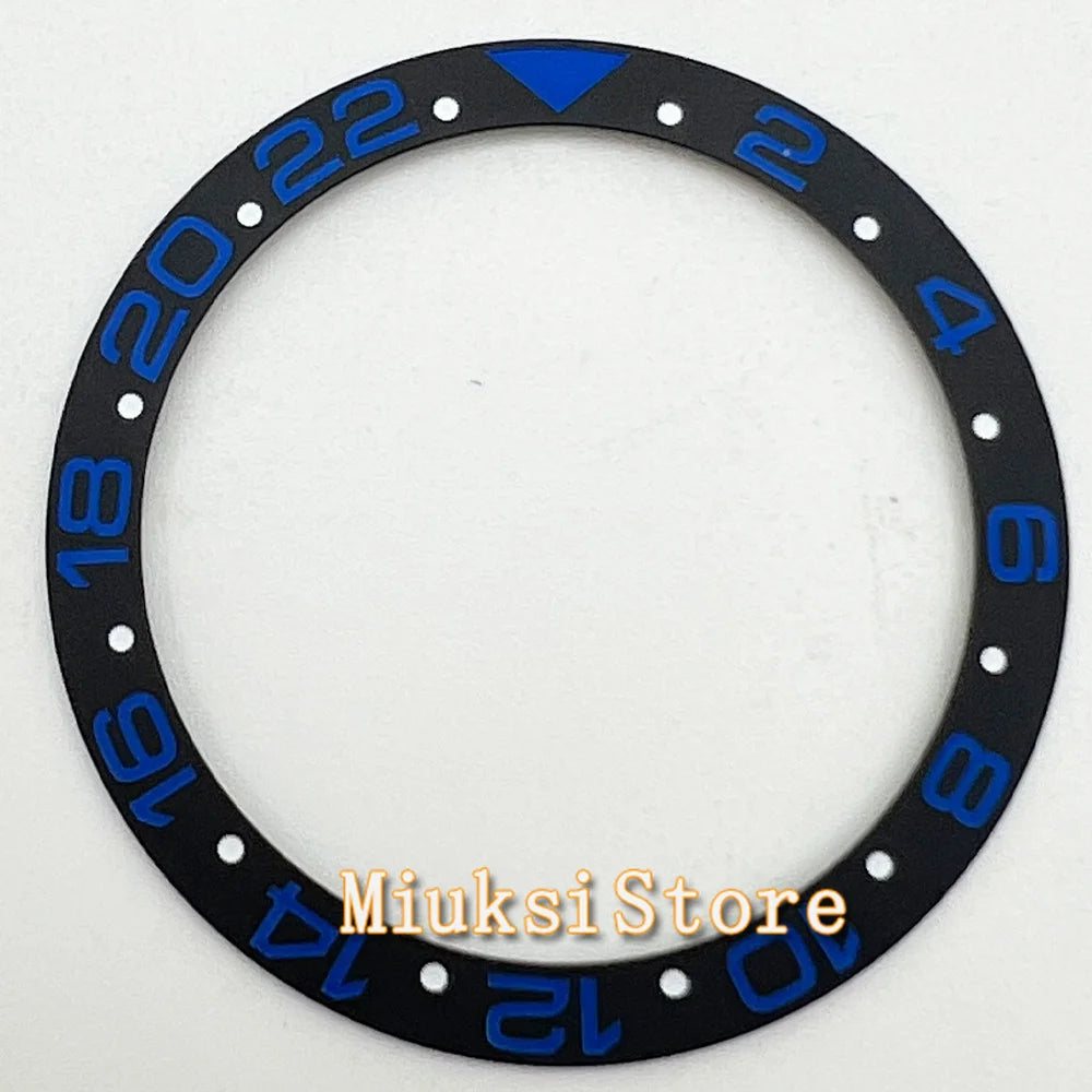 Inserto de bisel de cerámica negro, azul, blanco y verde de 38 mm para reloj automático para hombre Submariner de 40 mm