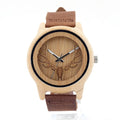 Relojes de pareja de cuarzo en madera de bambú BOBO BIRD con correas de piel