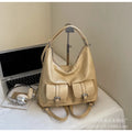 Vintage PU Leather Hobo Shoulder Bag for Women with Adjustable Strap
