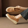 Women's Suede Platform Espadrille Loafers with Hidden Heel