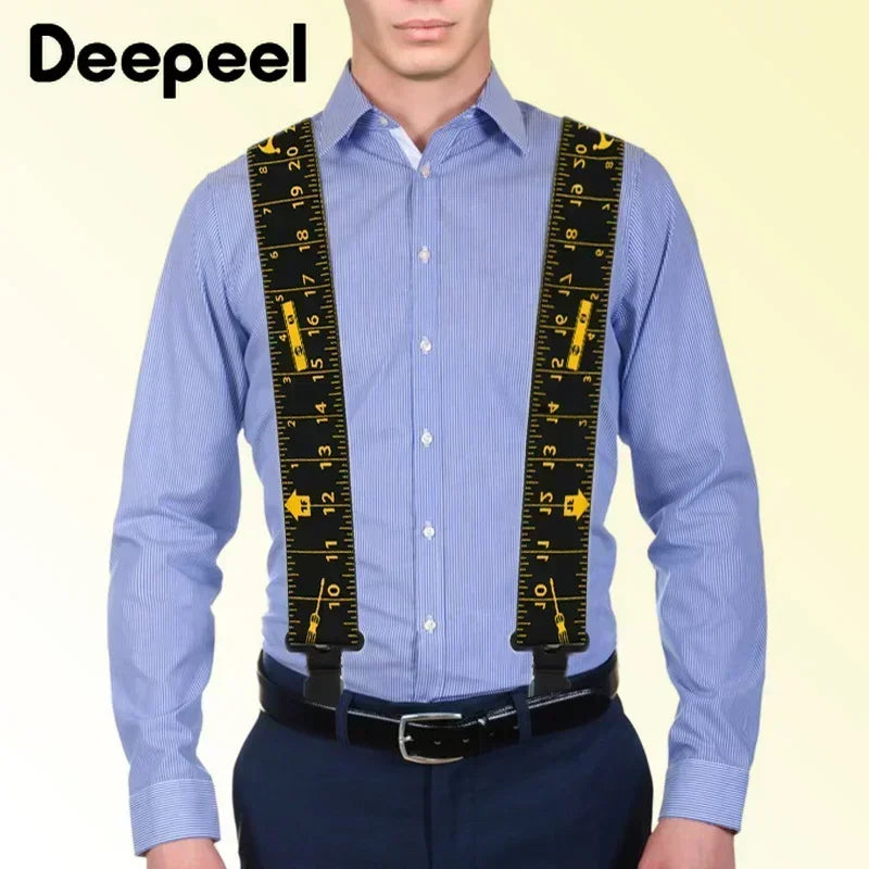 1Pc 5*120cm Men's Adult X-Type 4 Clips High Elastic Suspender Adjustable Heavy Duty Braces  Belt Suspenders Male Jockstrap