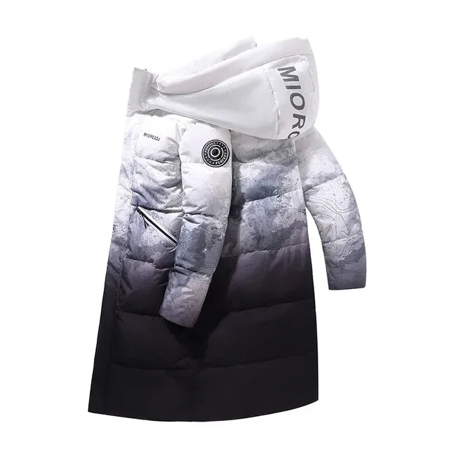 Chaqueta acolchada con capucha para hombre, parka de invierno de algodón y poliéster