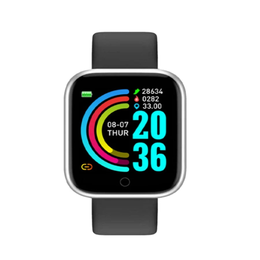 Reloj inteligente de fitness digital Y68 con control de música y alarma