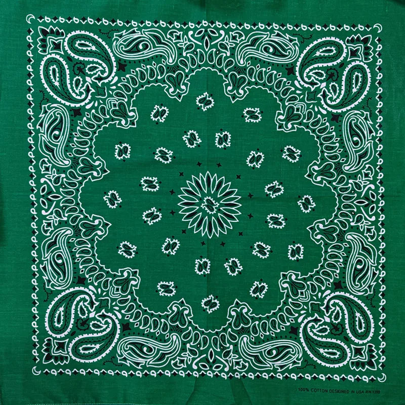 New Fashion Hip Hop 100% Cotton Bandana Square Scarf 55cm*55cm Black Red Paisley Headband Printed for Women/Men/Boys/Girls
