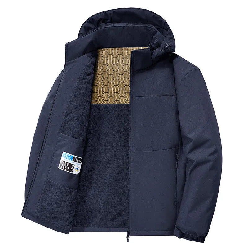 Men Waterproof Windbreaker Parkas Winter Thick Parkas Jacket Men's Thick Warm Snow Parka Male Loose Overcoat Hooded Parkas Coat