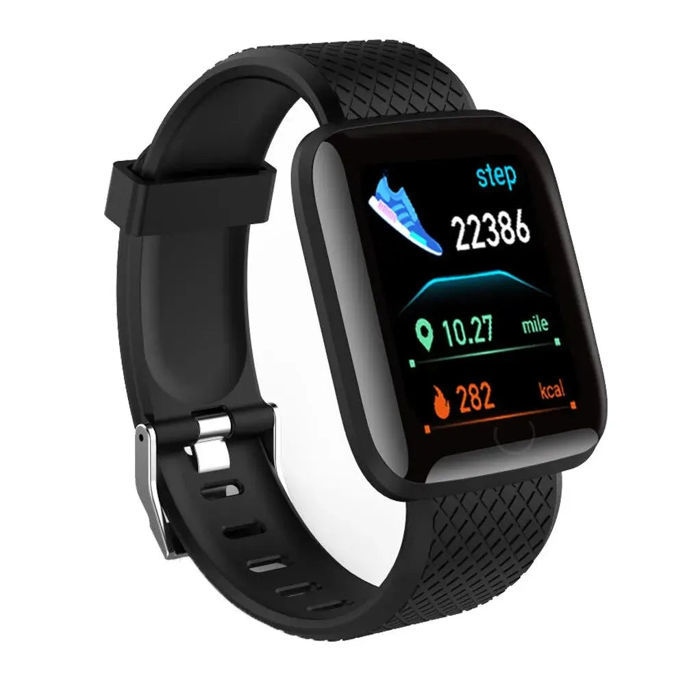 Novedad 2024 Smartwatch multifunción para niños, hombres y mujeres, recordatorio de mensajes, control de música, deporte, pasos, calorías, reloj inteligente 116 con despertador
