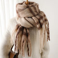 2026 Winter Thick Warm Scarf Women Cashmere Shawl and Wraps Pashmina Neckerchief Bufanda Female Rainbow Hairy Tessel Echarpe New