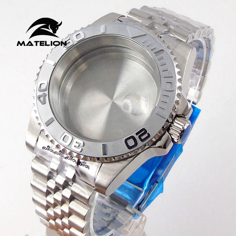 Koperta do zegarka Matelion 200M do nurkowania 40mm, pasuje do mechanizmów NH35 NH36 NH34 GMT ETA 2824 PT5000, bransoleta typu Jubilee, szkło szafirowe, zapięcie przesuwne