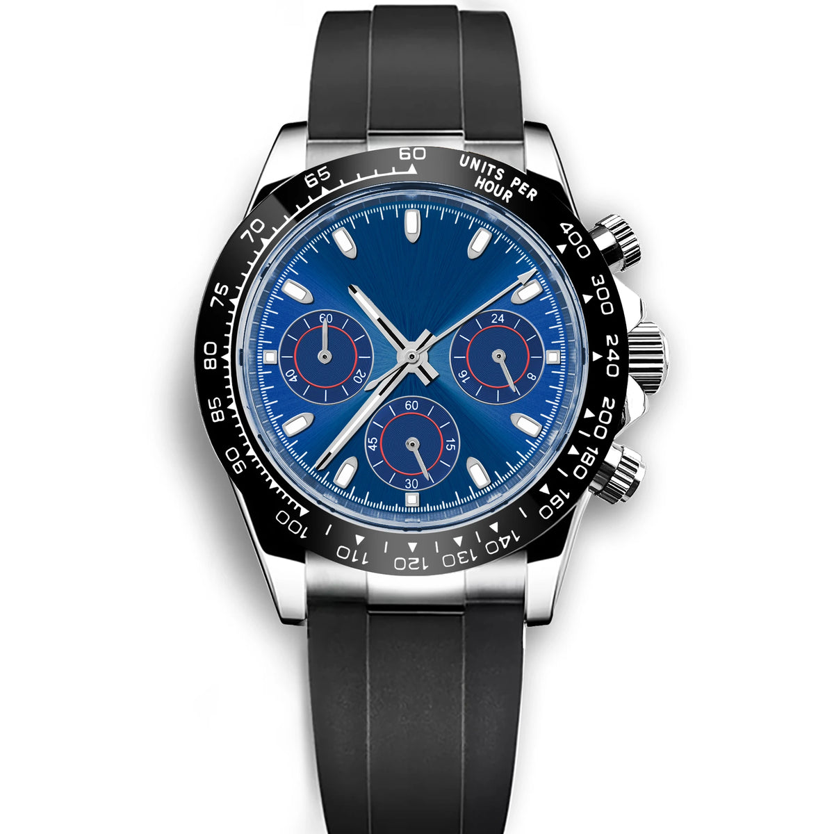 Corgeut Luxury Men's 39mm Quartz Watch Chronograph Sapphire Fashionable Trendy Stylish Sports Steel Band Wristwatch Custom Logo