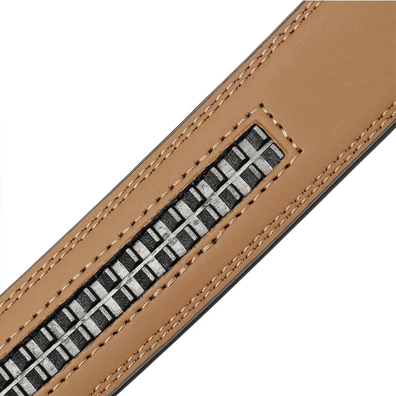2022 Men's Genuine Leather Belt Hard Alloy Automatic Buckle Natural Cowhide 31mm Business Belt for Male Suit Non-Porous Girdle