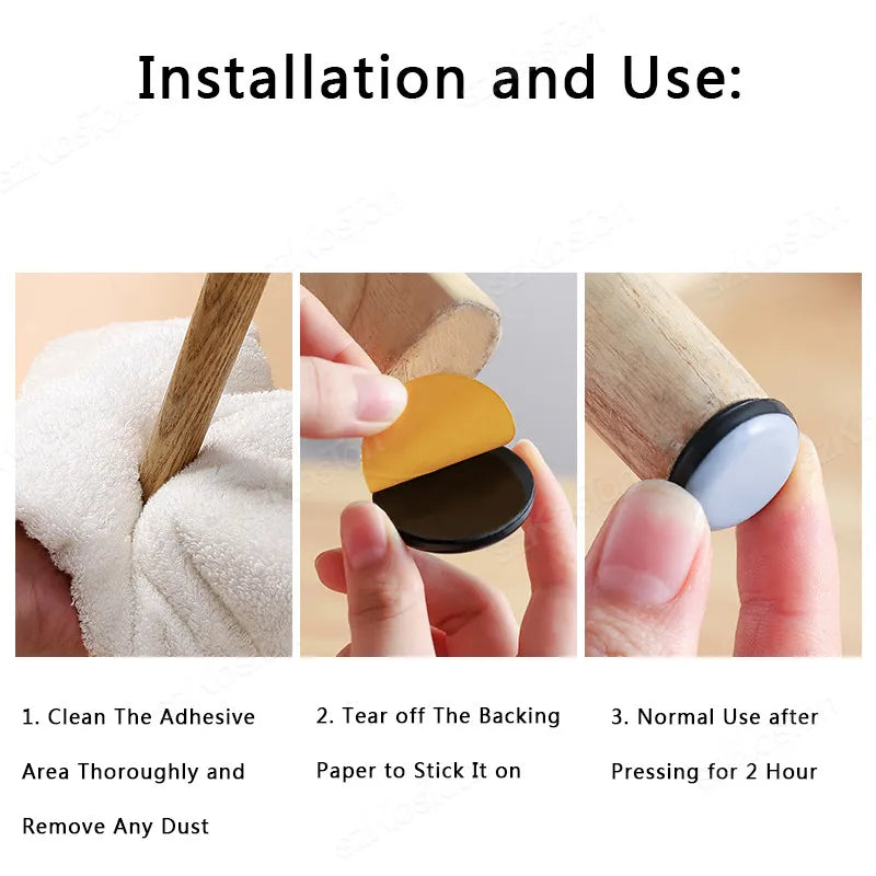 4pcs Plastic Furniture Glider Pads with PTFE for Floor Protection