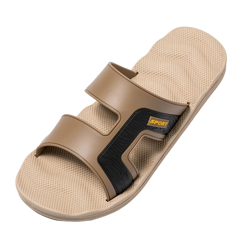 Herrtofflor Nya Casual Randiga Sandaler Sommar Mode Herr Klassiska Flip-flops Heta Mjuka Strandskor Herr Utomhusskor Storlek 37-49