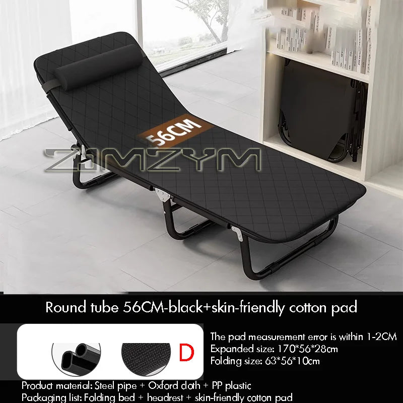 Portable Folding Recliner Single Bed with Metal Frame and Oxford Fabric