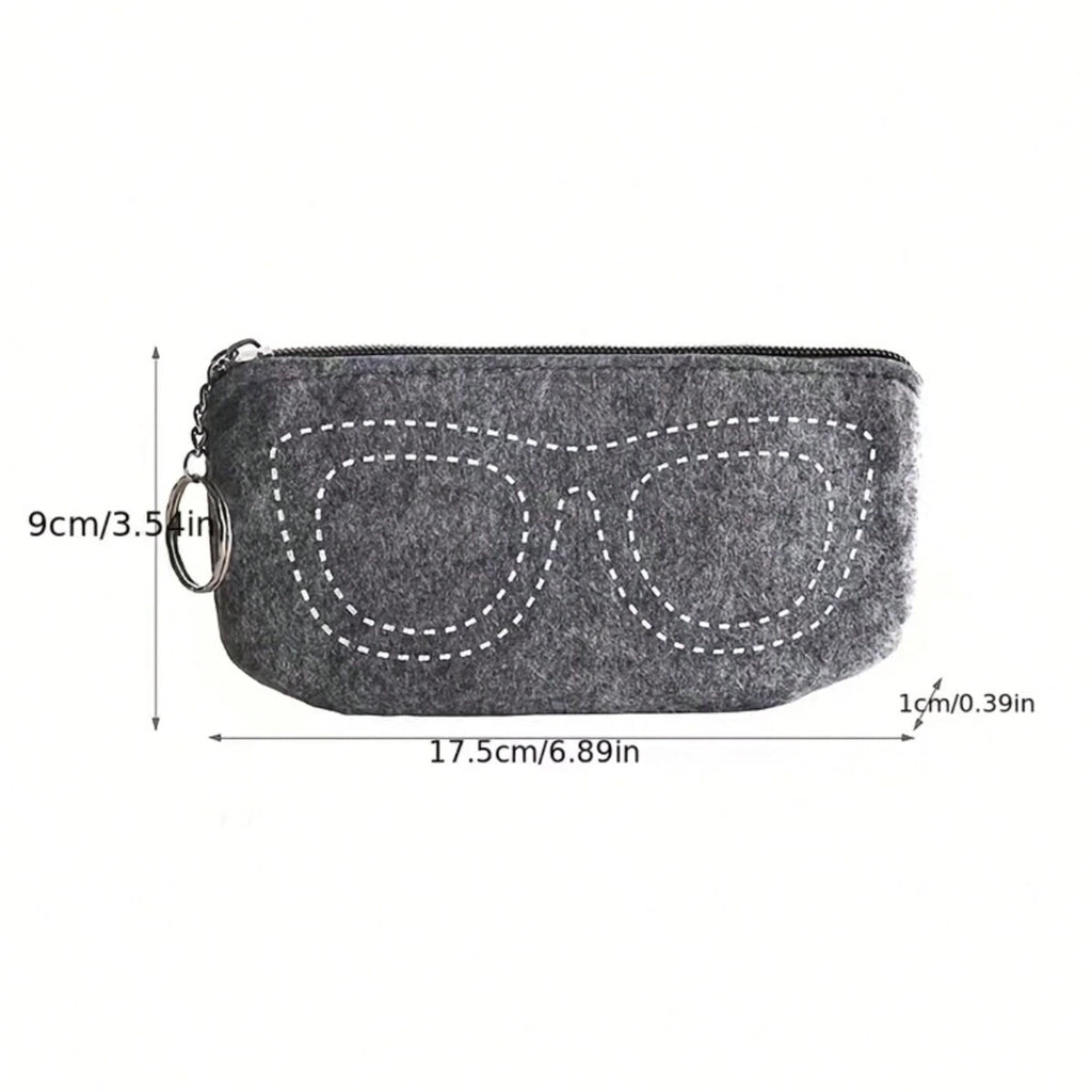 Felt Eyeglasses Bag Cute Glasses Storage Purse Portable Soft Felt Zipper Glasses Cover Travel Glasses Storage Pouch