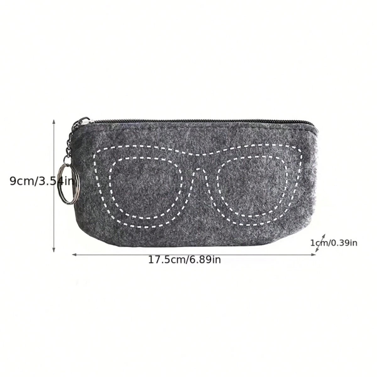 Felt Eyeglasses Bag Cute Glasses Storage Purse Portable Soft Felt Zipper Glasses Cover Travel Glasses Storage Pouch