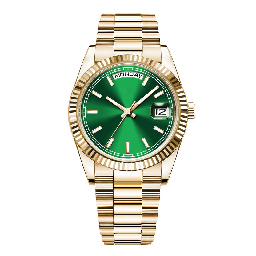Męski zegarek mechaniczny 36/39 mm z nowym czarnym cyferblatem, luksusowy, mechanizm NH36/St1644, szkło szafirowe, wodoszczelność 10 BAR