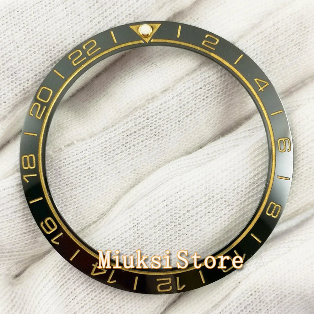 Inserto de bisel de cerámica negro, azul, blanco y verde de 38 mm para reloj automático para hombre Submariner de 40 mm
