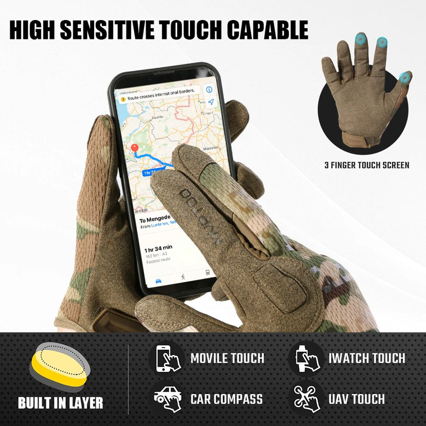 Tactical Full Finger Gloves Touch Screen Breathable Paintball Airsoft Shooting Hiking Combat Sport Hunting Bicycle Work Gear Men