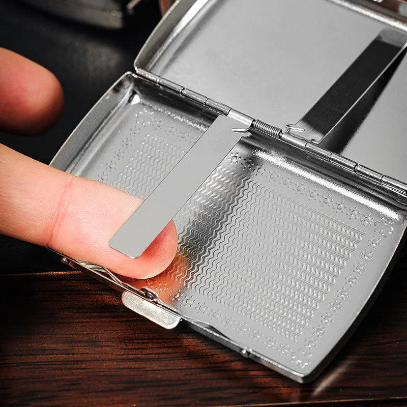 Metal Cigarette Case 12 Capacity For Cigarettes Storage Exquisite Compact Portable Anti-Pressure Outdoor Smoking Box