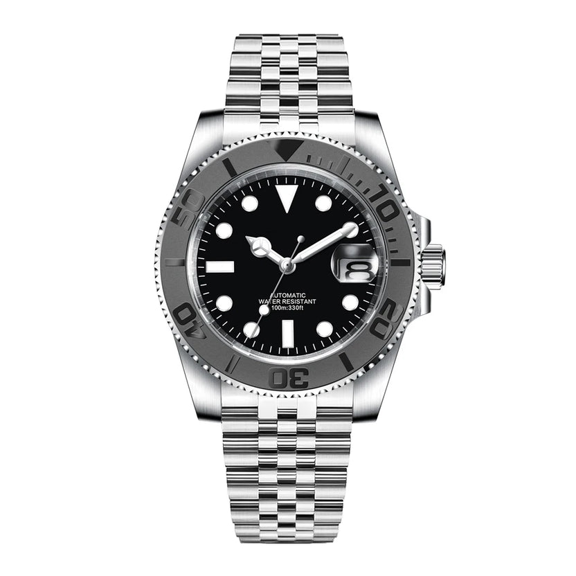 Zegarek nurkowy DIY 40 mm, mechanizm automatyczny NH35, wodoszczelność 10 bar, szafirowe szkło, ceramiczny bezel, męski zegarek elegancki
