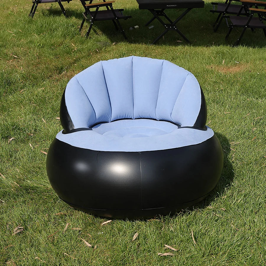 Inflatable Sofa With Backrest, Portable Quick-Inflating Foldable Lazy Sofa, PVC Flocking Surface, Suitable for Living Room, Game
