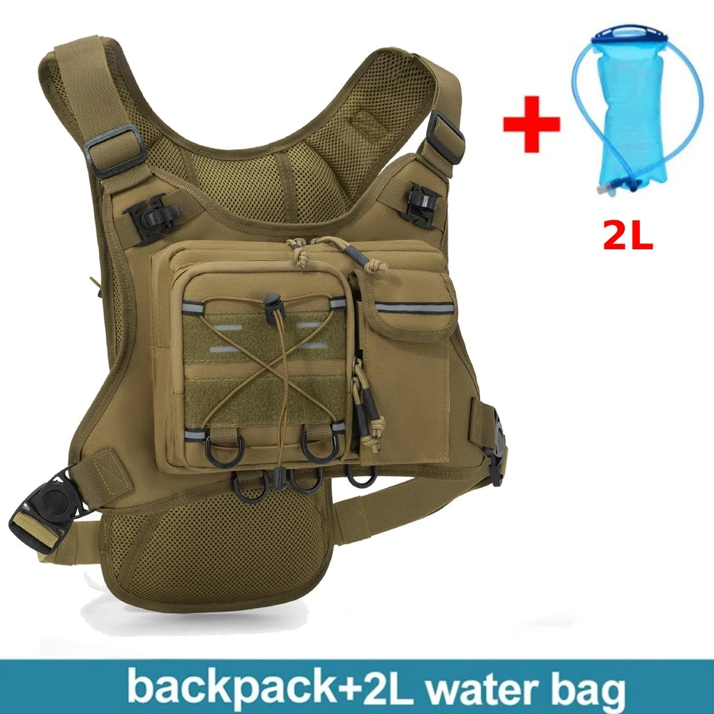 Multi-Functional Tactical Chest Pack Hydration Backpack for Men
