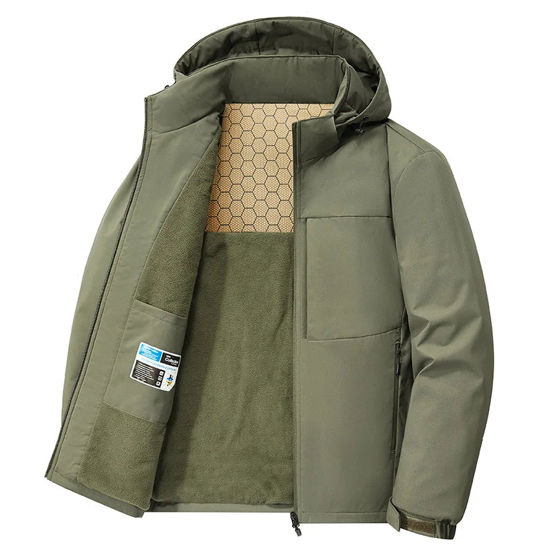 Men Waterproof Windbreaker Parkas Winter Thick Parkas Jacket Men's Thick Warm Snow Parka Male Loose Overcoat Hooded Parkas Coat