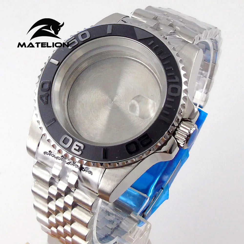 Koperta do zegarka Matelion 200M do nurkowania 40mm, pasuje do mechanizmów NH35 NH36 NH34 GMT ETA 2824 PT5000, bransoleta typu Jubilee, szkło szafirowe, zapięcie przesuwne