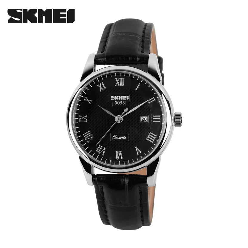 Reloj SKMEI 9058 de cuarzo con correa de cuero para hombre y mujer