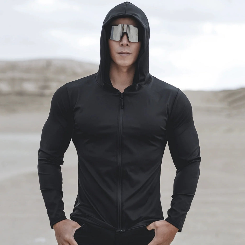 Men's Running Jacket Hooded Breathable Quick Dry Sportswear