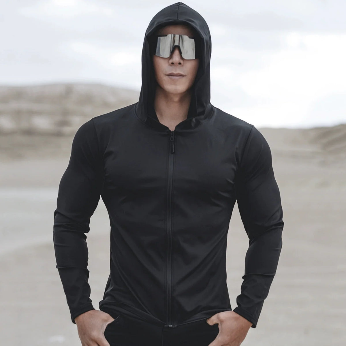 Men's Running Jacket Hooded Breathable Quick Dry Sportswear