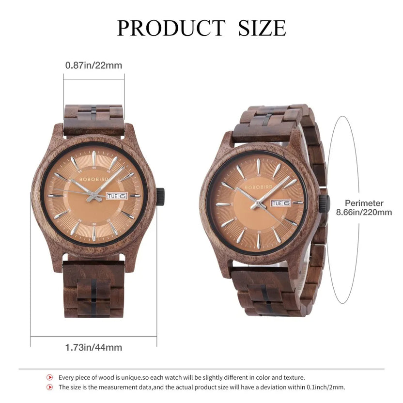 Męski zegarek kwarcowy BOBO BIRD z drewna orzechowego, sportowy chronograf, personalizowane LOGO, dropshipping