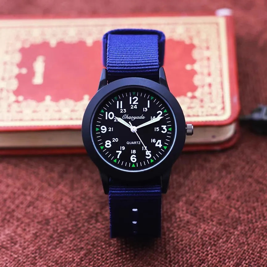 Relojes de marca famosa Chaoyada 2026 de alta calidad, a la moda,  para niños, niñas, estudiantes, hombres, de lona, transpirables y resistentes al sudor, 24 horas.