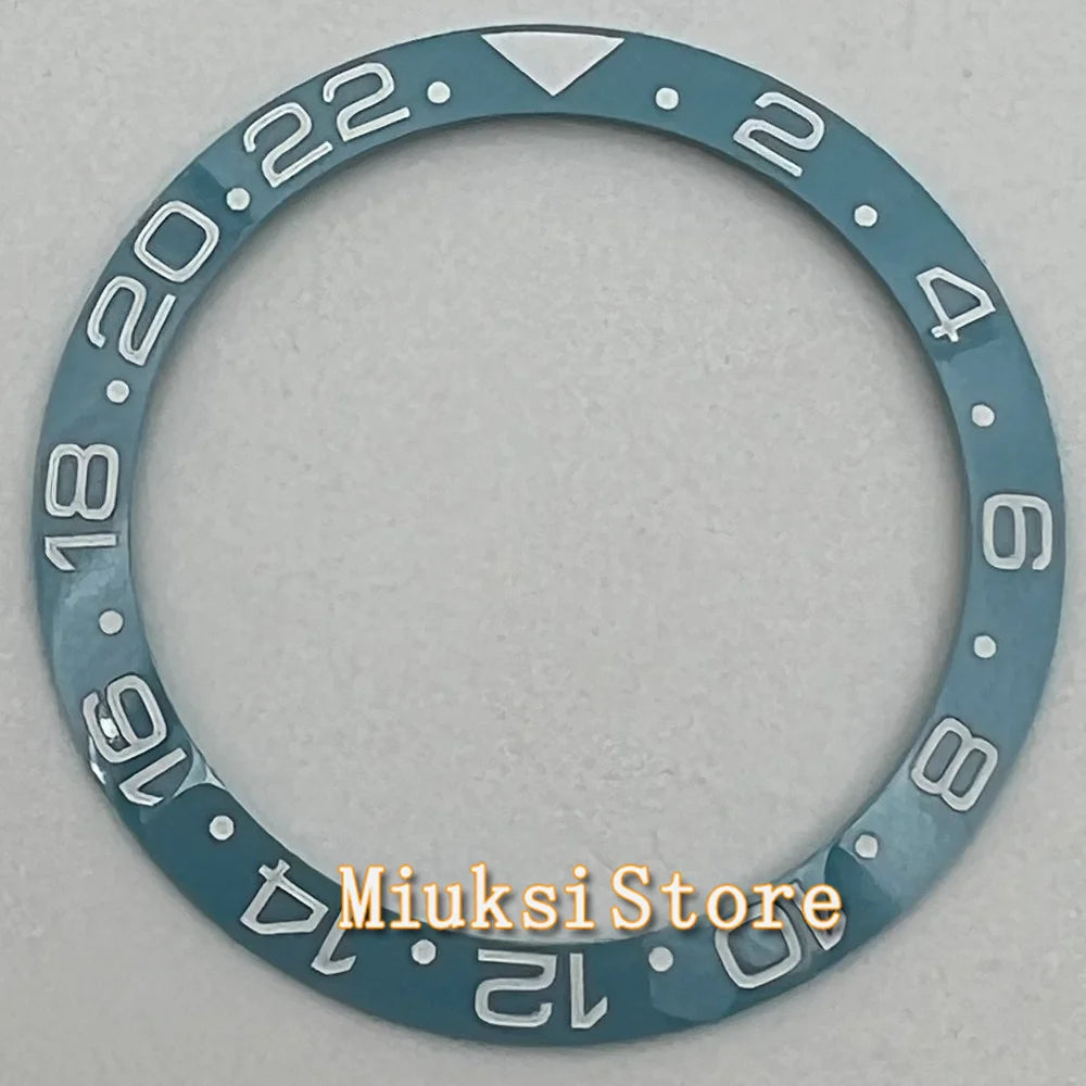 Inserto de bisel de cerámica negro, azul, blanco y verde de 38 mm para reloj automático para hombre Submariner de 40 mm