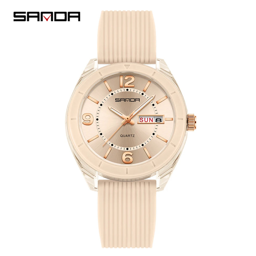 Reloj deportivo de cuarzo SANDA 6287 con luz nocturna y resistente al agua