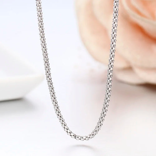14"-26" 35-65cm 1,3mm dünne 925 Sterling Silber Corn Chain Halskette Damen Choker Herren Schmuck Colar Collier Collares Mujer Kolye