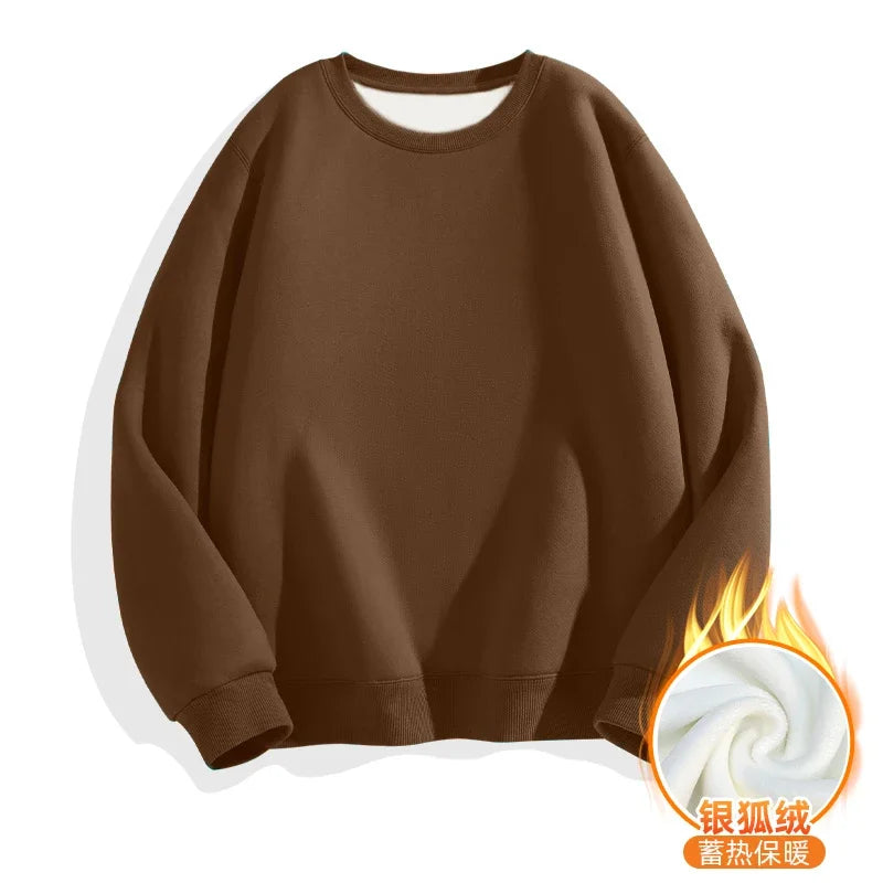 LEGIBLE Autumn Winter Woman's Hoodies Oversize Female Loose Solid Thicken Fleece Warm Women Sweatshirts Lady