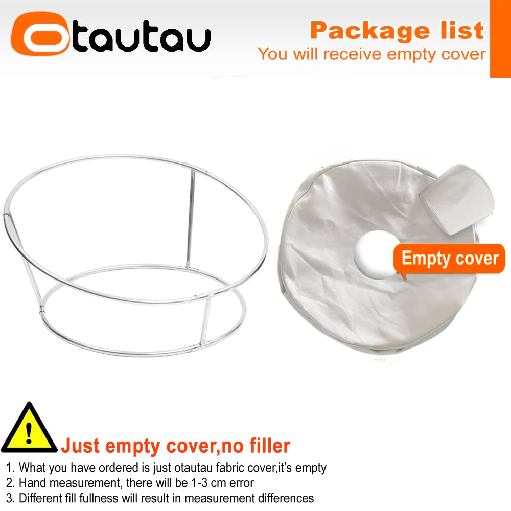 OTAUTAU Soft Faux Leather Round Bean Bag Pouf Cover Newborn Photography Accessories Props Ottoman Portable Rack Chair DD018