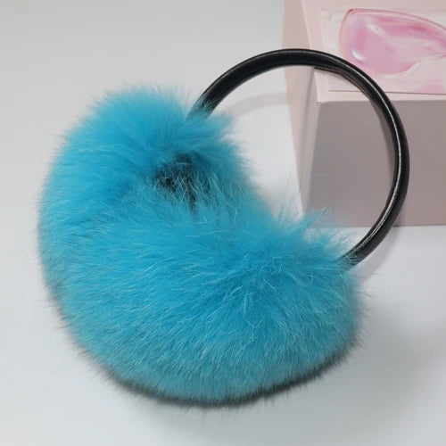 Real Fox Raccoon Fur Hang Ear Cover Warm Winter Earmuffs Headwear Ear Muffs Earmuffs Cold Ear Warmer Ear Protection Headband